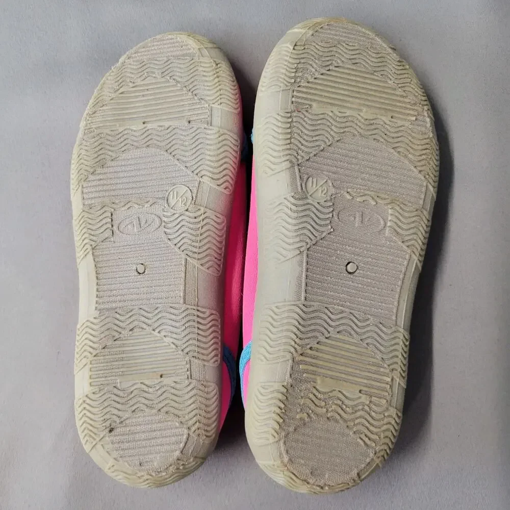 Athletic Works Water Shoes Girls Youth 11-12 Mesh Soft Bright Pink Blue Fast Dry